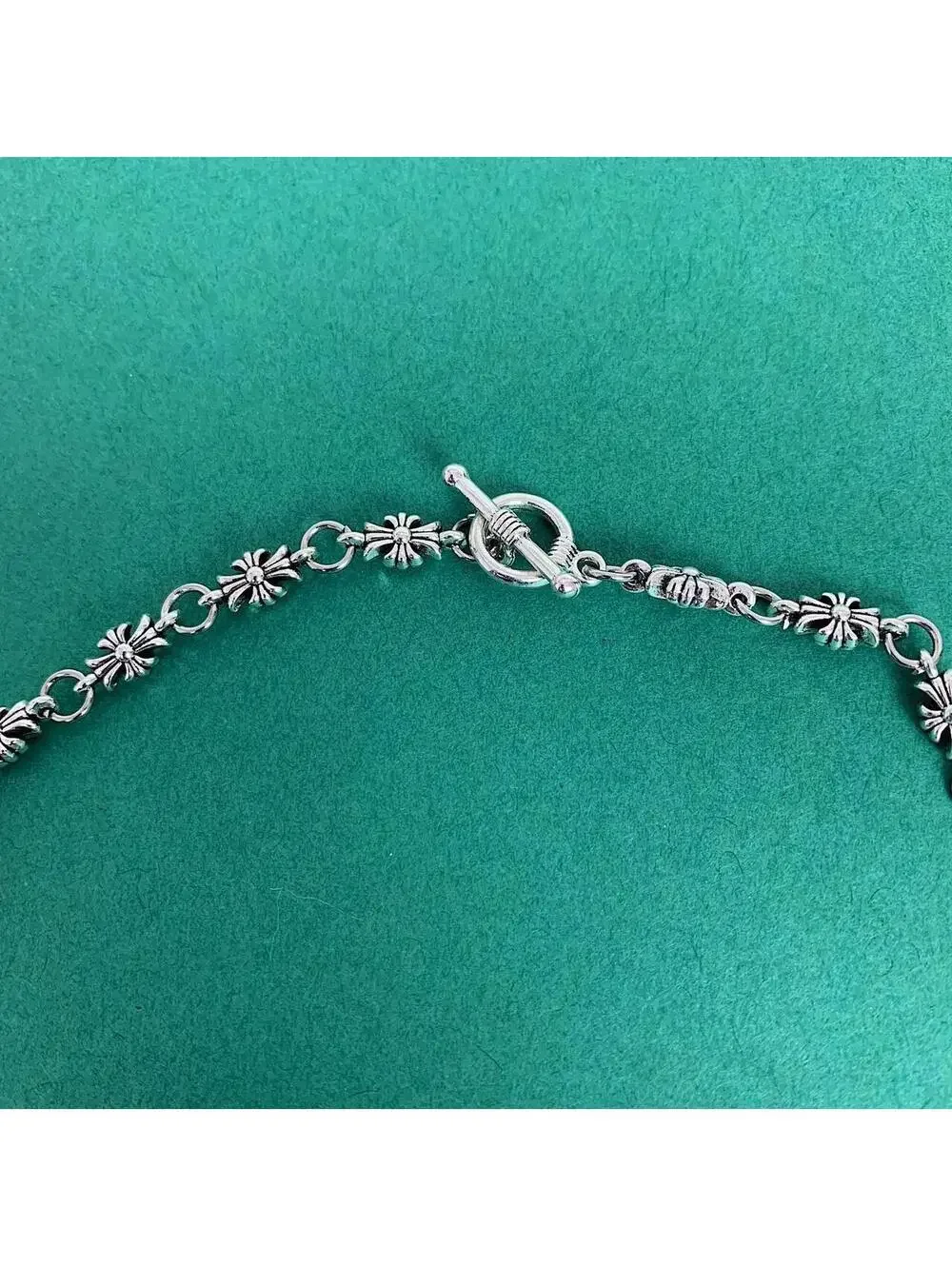 Grunge Cyber y2k silver cross long necklace chain. 24 inches length. Unisex